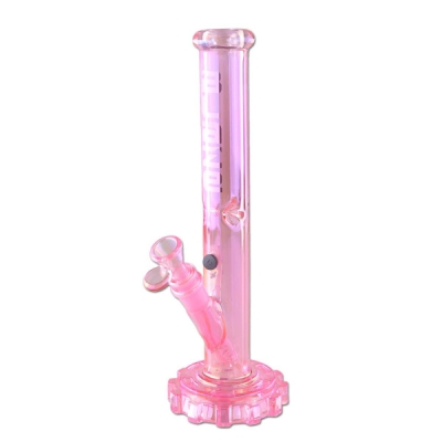 BLAZE Ice GEAR pink rainbow Glass Bong with Ice Chamber