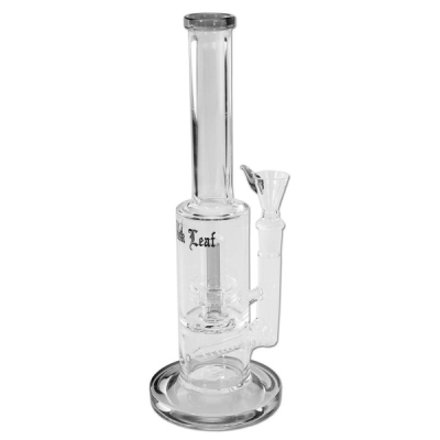 Black Leaf Percolator Bong + Inline Slit Diffuser (Glass Bong with Percolator and Diffuser)