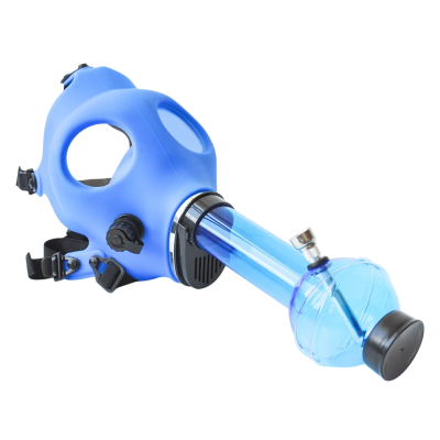 Gas Mask Bong Blue Glass Bong