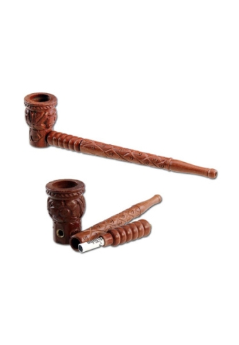Wooden Mango 2-Part Pipe with Charcoal Adapter - дрвено луле со адаптер за активен јаглен