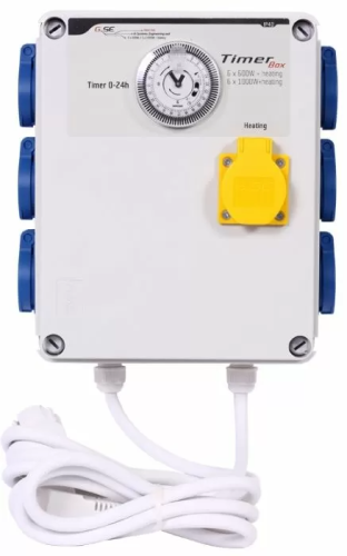 GSE Timer Box II 6x600W - Timer Box + heating + connecting multiple lights